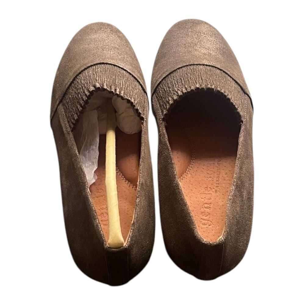 Gentle Souls by Kenneth Cole Women's Eugene Ruffle Slipper Loafer Brown Sz 6 NWB - Picture 5 of 8